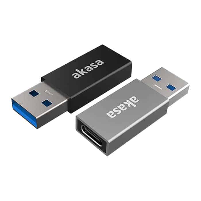 (image for) Akasa USB Type-A Male to USB Type-C Female Adapter Black/Space Grey